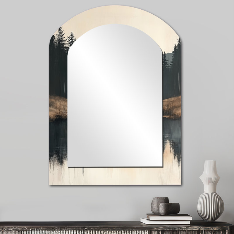Miroir mural gris gris, 34 po x 25 po