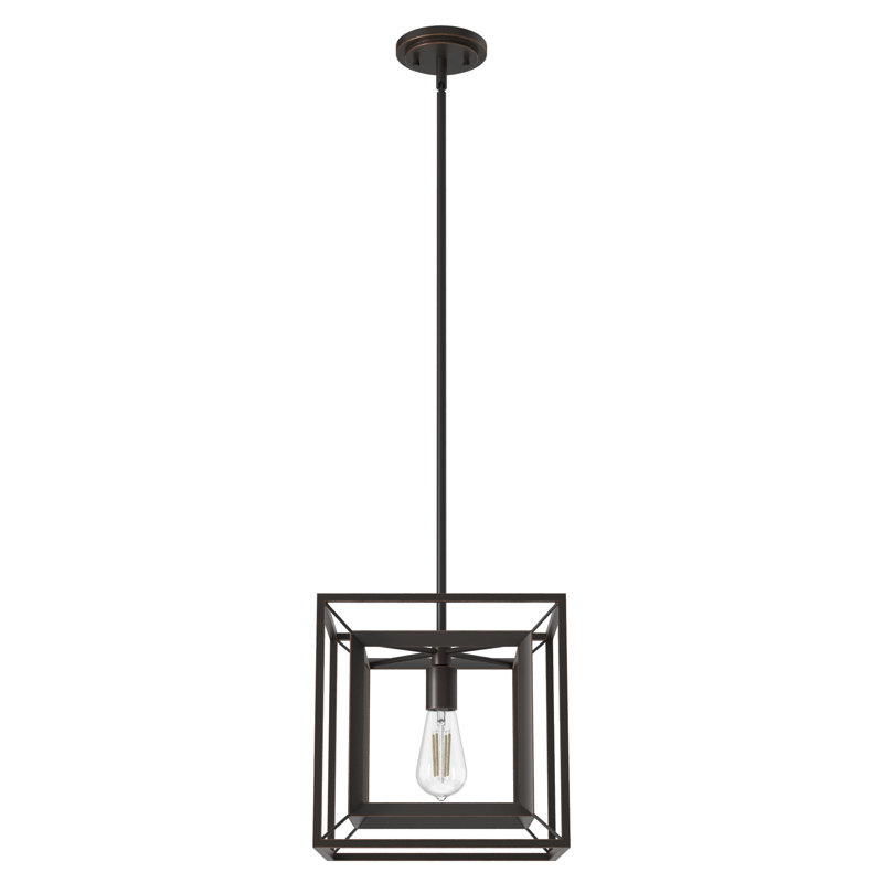 Doherty Convertible 1 - Light Pendant 12 Inch Ceiling Light Fixture, Onyx Bengal