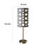 Lampe de table, abat-jour double en tissu gris et blanc, anneaux découpés rétro, 30 po