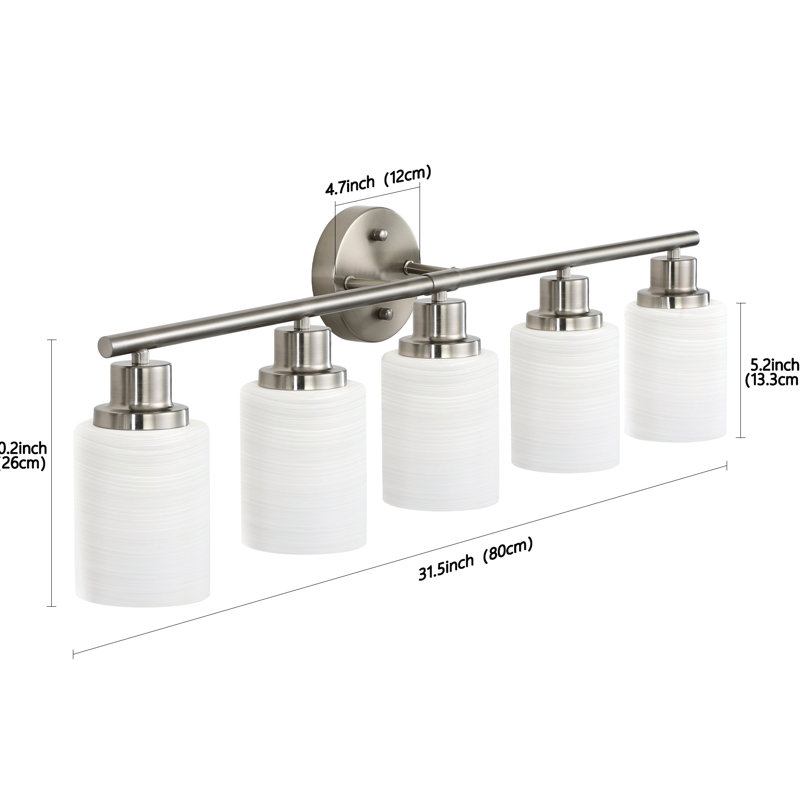 5- Applique murale en nickel brossé avec abat-jour en verre givré - Convient pour transformer une applique moderne de salle de bain et de couloir, transformant votre espace en un espace élégant