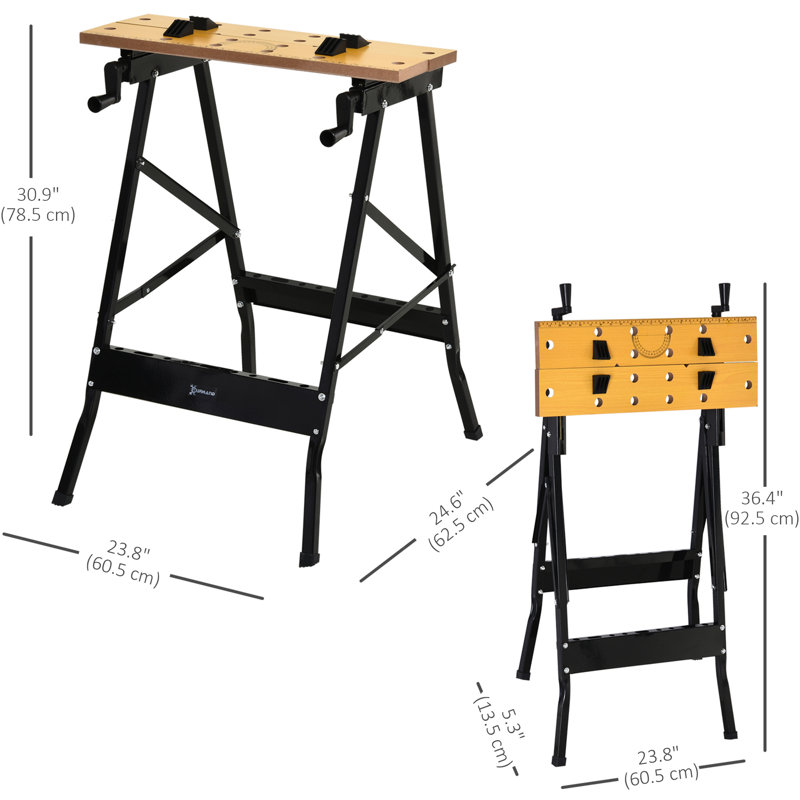 Établi pliable de 23,75 po Livingon Durhand