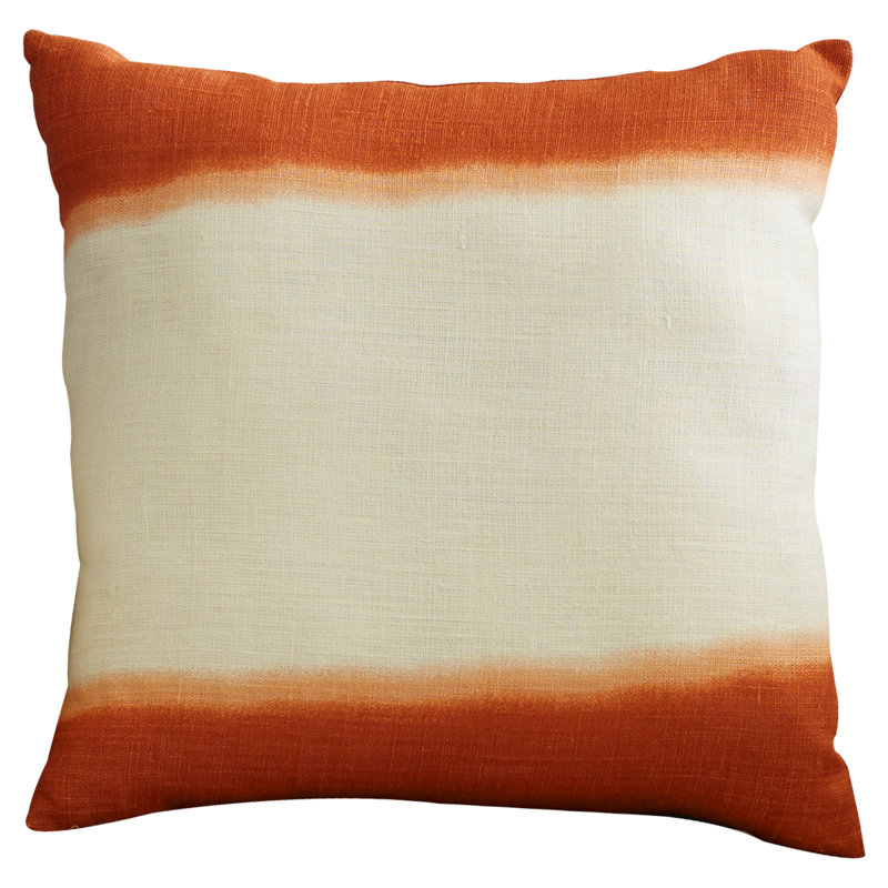 Striped 100% Linen Reversible Throw Pillow, Polyester, Charcoal, 18" H x 18" W x 4" D