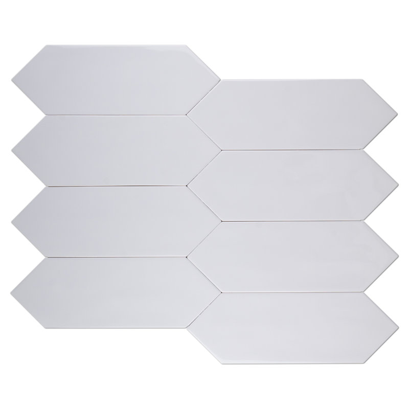 Taylor 3.94 in. X 11.81 in. Polished Ceramic Picket Wall Tile, White