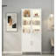 Vitrine de 76,75 po de hauteur avec portes en verre et lumières DEL-641823059