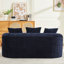 Canapé incurvé en chenille bleue, 3 coussins, aucun assemblage requis, siège en mousse à mémoire de forme, idéal pour les familles actives et les maisons.