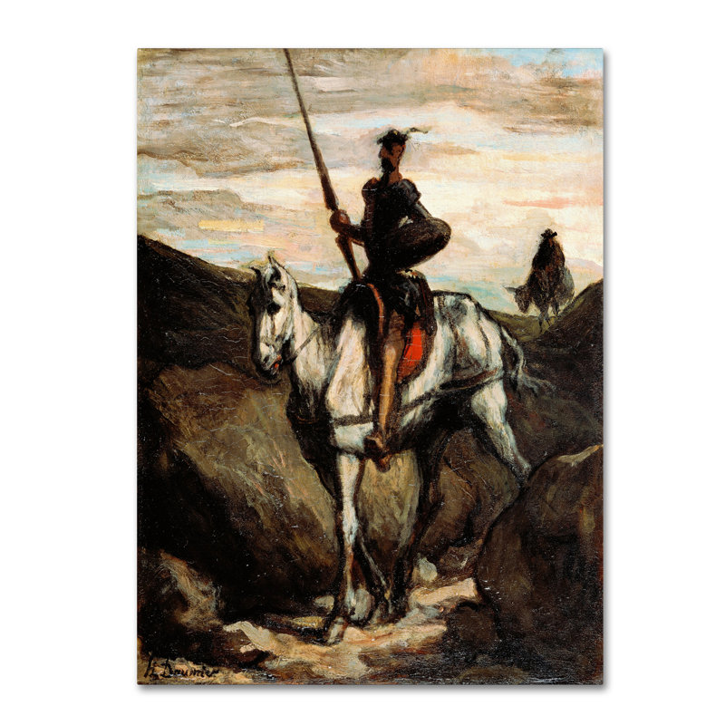 «Don Quichotte dans les montagnes 2», reproduction sur toile tendue, H 19 po x l 14 po