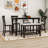 Daury 6Pcs Counter Height Dining Set with 4 Upholstered Chairs, Bench and Storage Shelf-2094039488