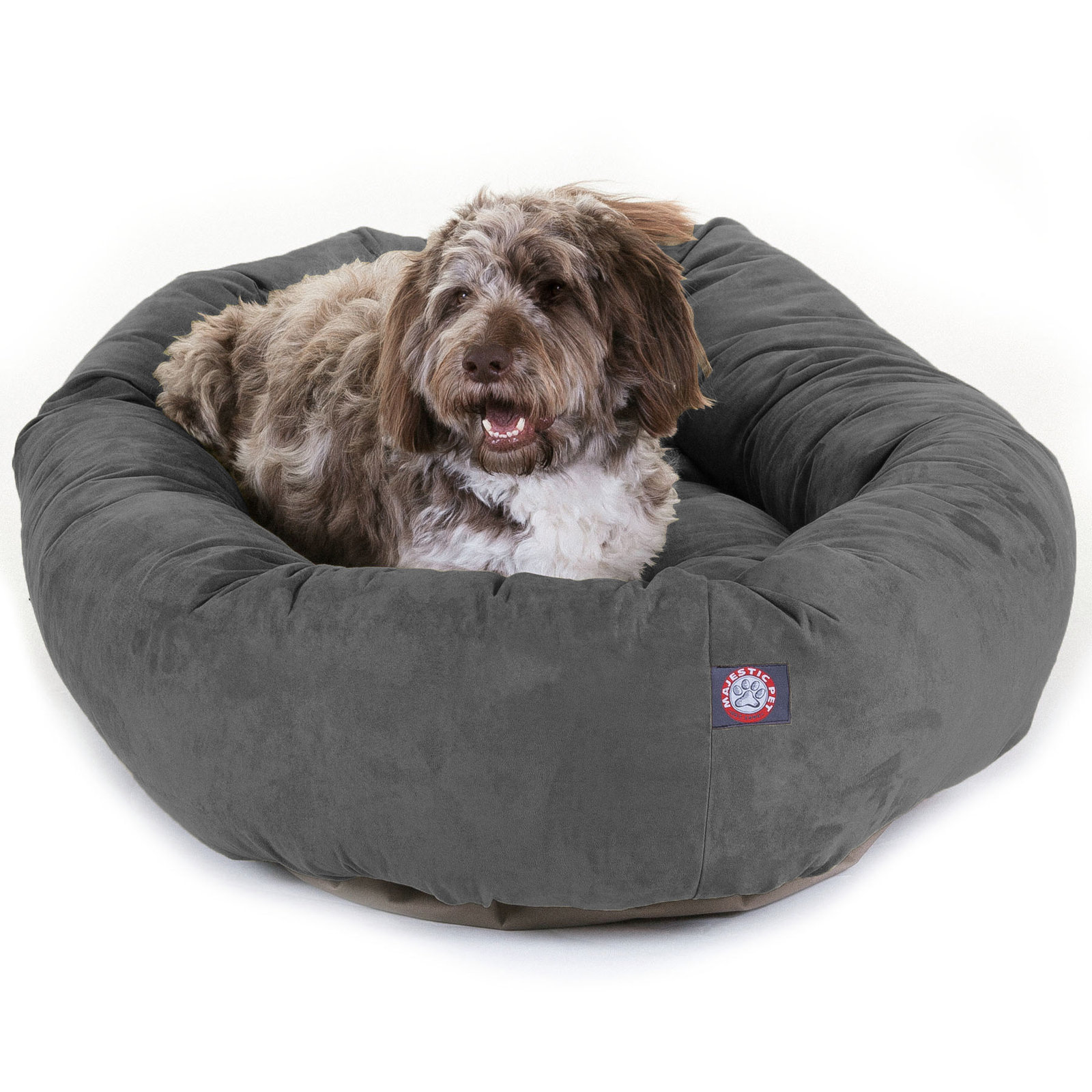 Bolster Pet Bed, Small (19" W x 24" D x 7" H), Gray