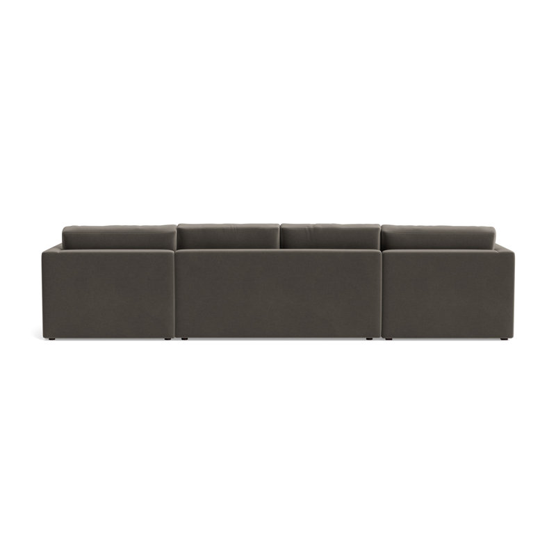 Haywood Chaise Loveseat U-Sectional, Performance Velvet - Graphite