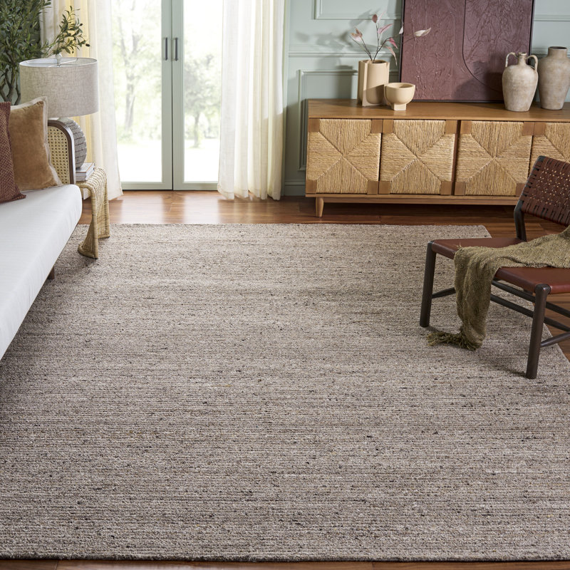 Earthly Hand Tufted Wool Solid Color Indoor Rug, Rectangle 8' x 10'