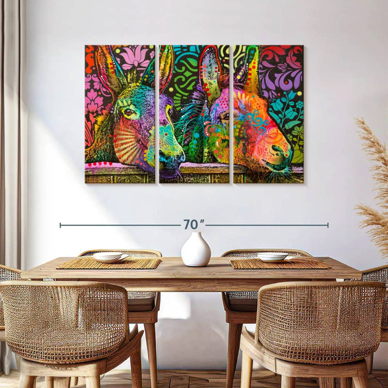 Brampt Donkeys, 36" H x 57" W