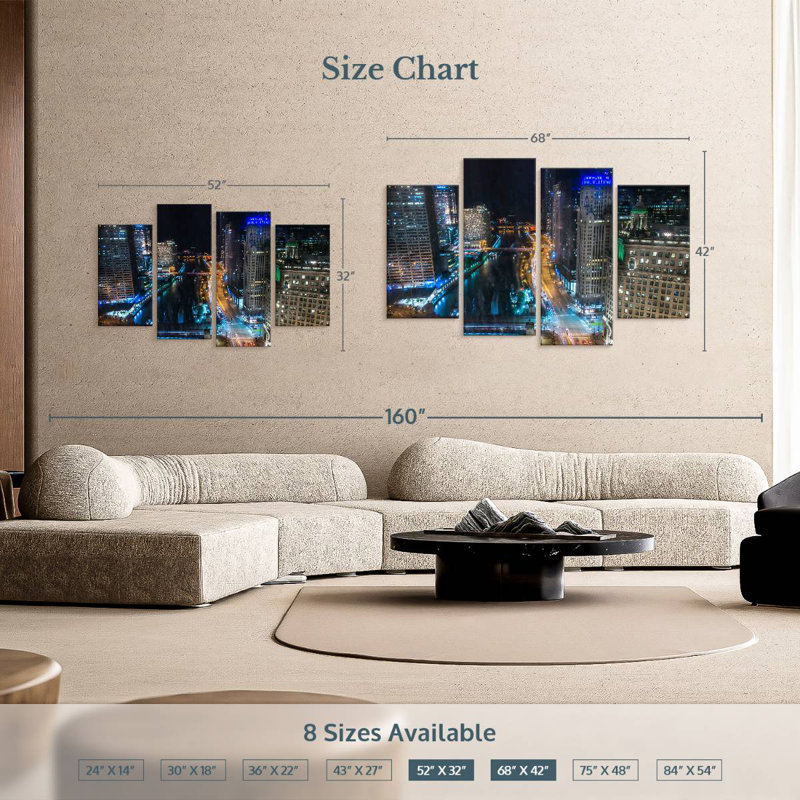 Sireci Chicago Nights, 42" H x 68" W