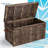 Bella ClickDecor Rustic Farmhouse Wicker Lightweight Indoor/Outdoor Storage Container Ottoman-1882071840