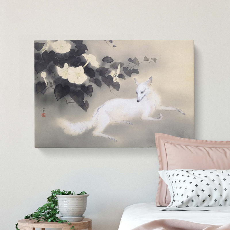 White Fox by Kansetsu Hashimoto - Wrapped Canvas Print, 40cm H x 60cm W x 3cm D