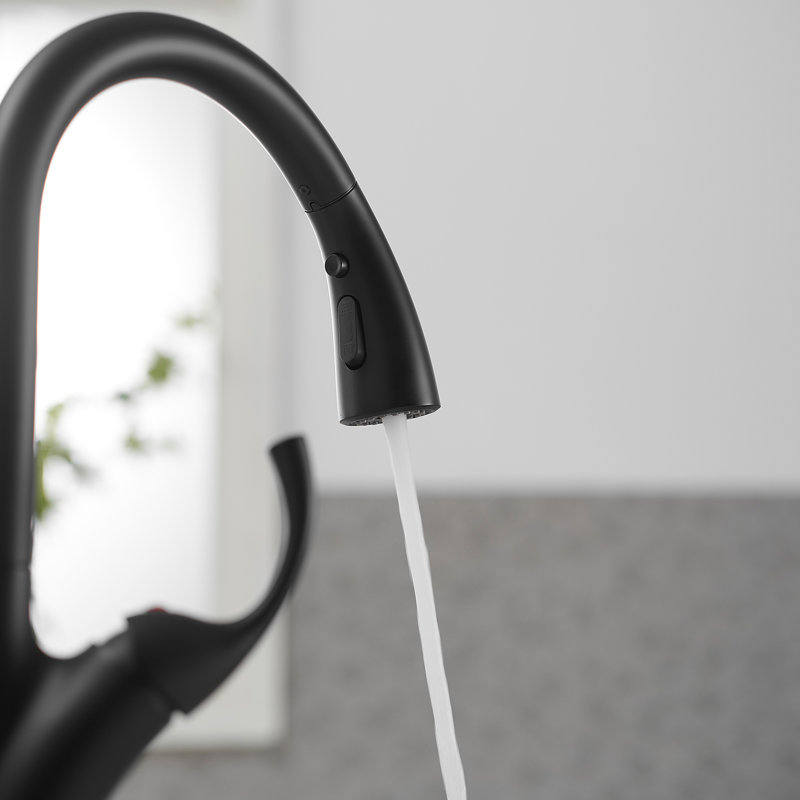 VIBRANTBATH Pull Down Kitchen Faucet, Matte Black