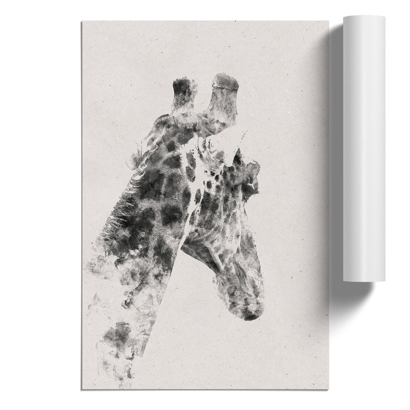 Giraffe Watercolour - Frameless Print, 30cm H x 21cm W x 0.1cm D