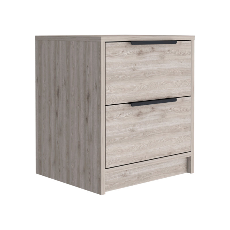 Alysun 2 Drawer Bedside Table, Light Brown