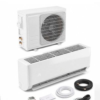 12000 BTU Wall Mount Mini Split AC & Heat, 17 SEER2 Inverter Ductless Air Conditioner Heat Pump for Living Rooms & Open Spaces, 230V
