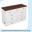 Commode pour lit escamotable en pin massif avec station de charge et grand tiroir de rangement pour bureau à domicile ou petite pièce, grand, blanc et noyer-110413921