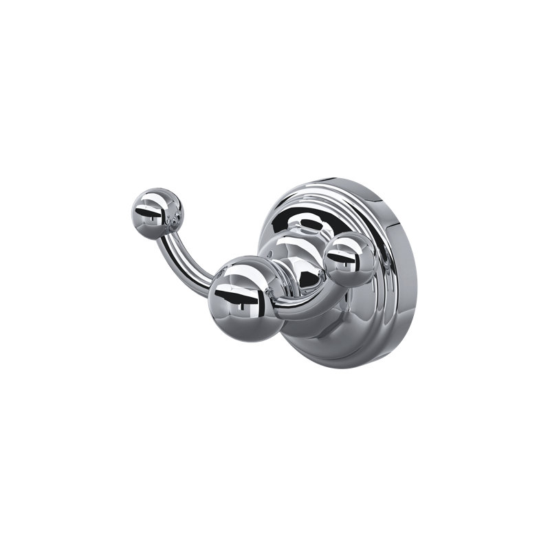 Edwardian Double Robe Hook, Polished Chrome