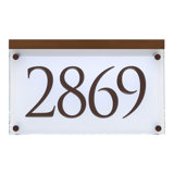 Frosted Crystal LED Lighted Trajan Engraved 1-Line Address Sign