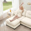 Canapé modulaire beige à 2 places nuage, tissu chenille, dossier plissé, éponge à haute résilience, canapé modulaire facile à installer et élégant, conception ergonomique, combinaison flexible-132904848
