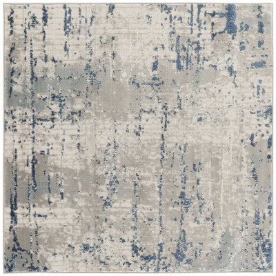 Alsup Abstract Modern Machine Woven Area Rug in Blue/Gray