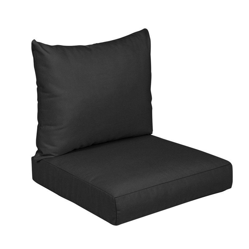 Sunbrella Outdoor 5'' Lounge Chair Seat / Back Cushion, Black Sunbrella®, 27" W x 29" D