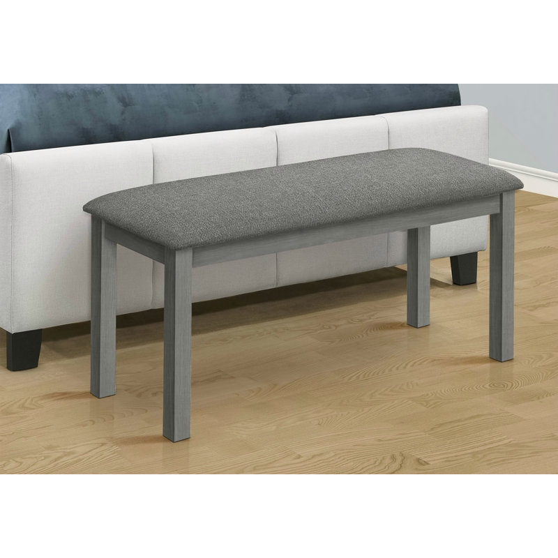 Banc, 42 po rectangulaire, bois, rembourré, salle à manger, cuisine, entrée, gris, transitionnel