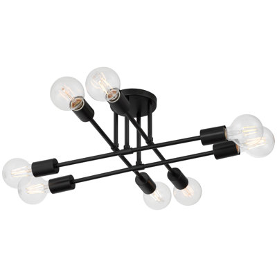8 lumières semi-encastrées - finition noir mat