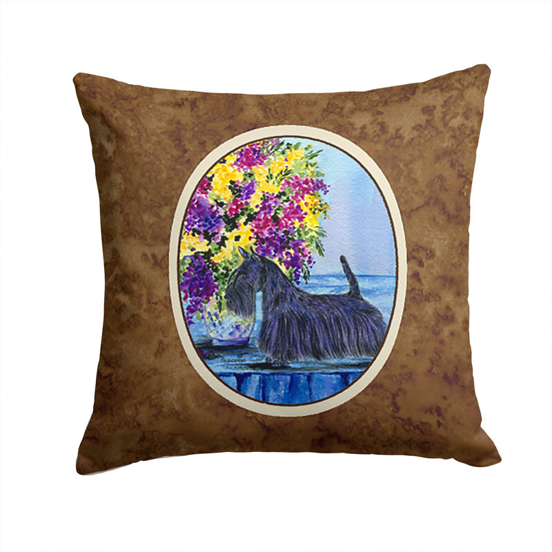Coussin décoratif d’intérieur/d’extérieur à impression graphique écossais terrier