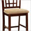 Ensemble de salle à manger 5 pièces à hauteur de comptoir - table ronde avec rallonge, 4 chaises d'appoint rembourrées, bois massif et placage