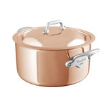 Mauviel M'6 S Copper Stewpan With Lid, Cast Handles, 6.2-Qt