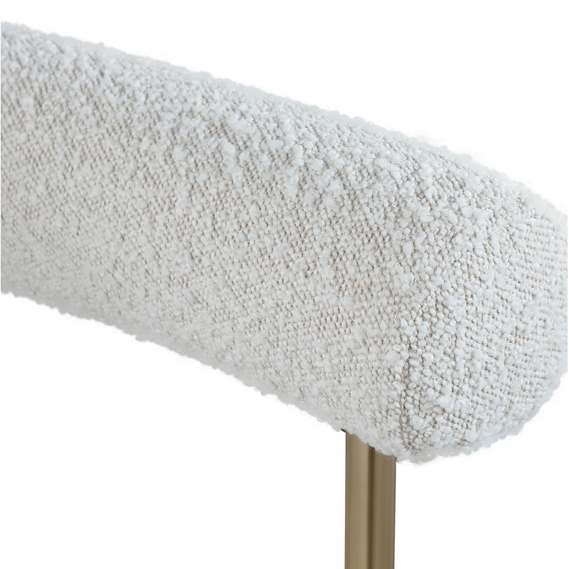 Fauteuil Joni Boucle, Crème Boucle, Laiton brossé