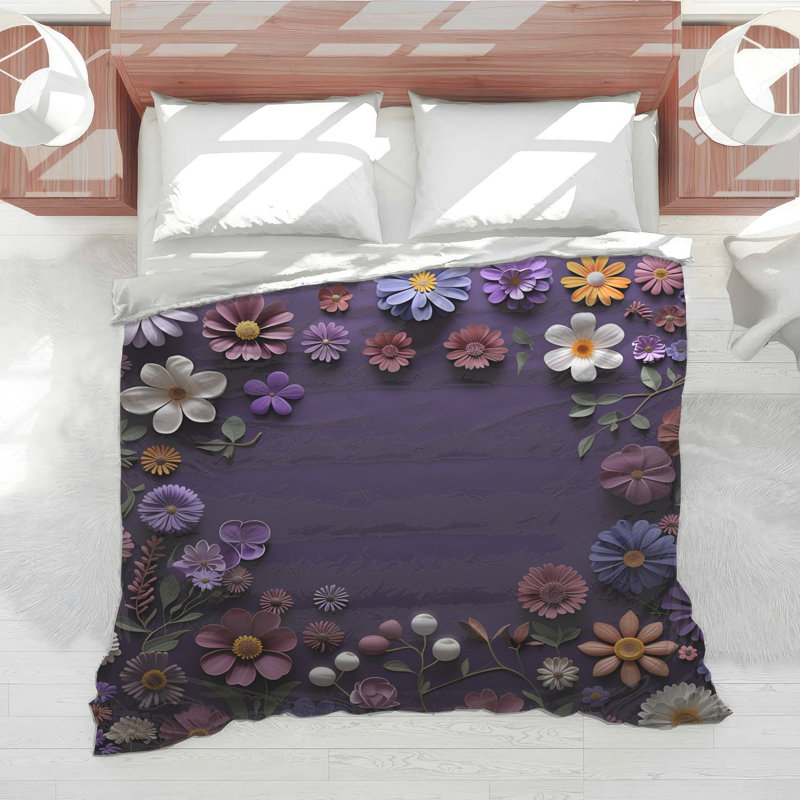 Édredon floral, édredon floral, bohème bohémien, Lit simple