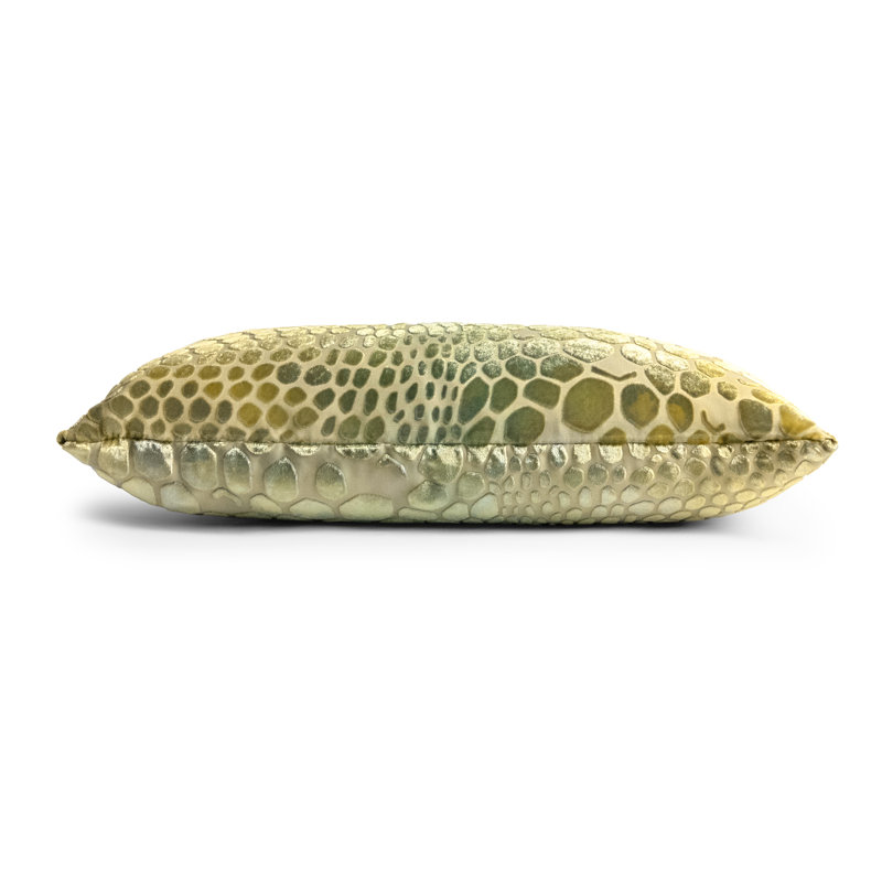 Lumbar Velvet Pillow Cover & Insert, Grass, 7" H x 15" W