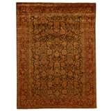 High-Quality Hand-Knotted Navy And Red Area Rug