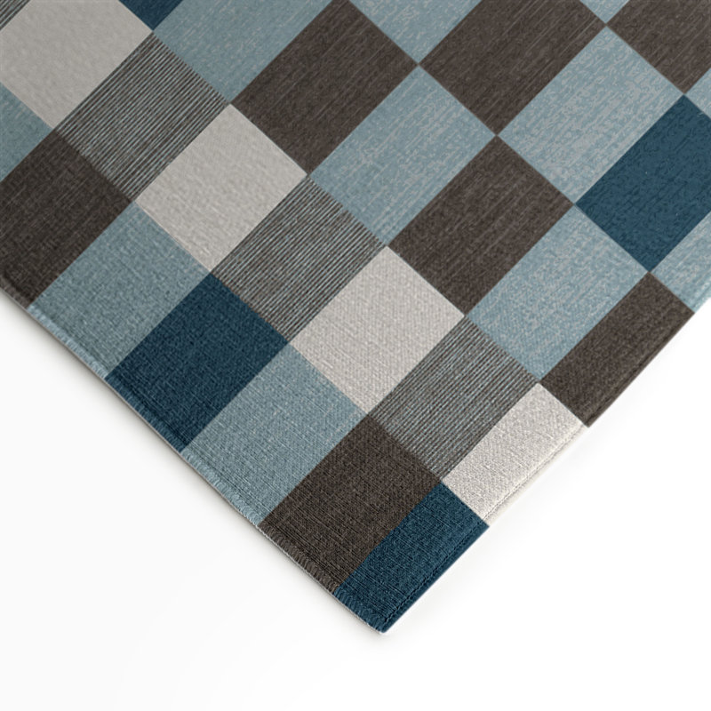 Tapis d'intérieur et d'extérieur à carreaux gris, Rectangle 9 pi x 12 pi