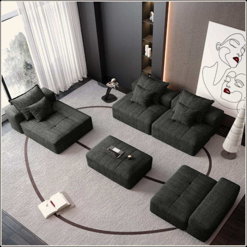 Canapé modulaire surdimensionné Modern, Noir