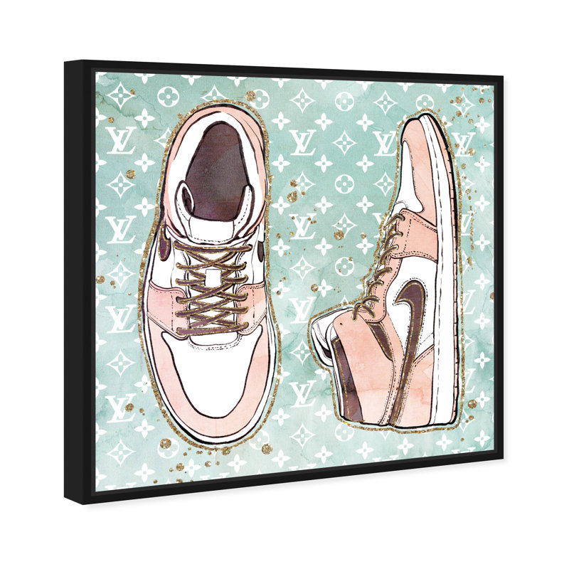 «Fashion And Glam Blush», impression sur toile, H 12 po x l 12 po, Toile avec cadre noir