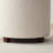 Round Boucle White Storage Ottoman