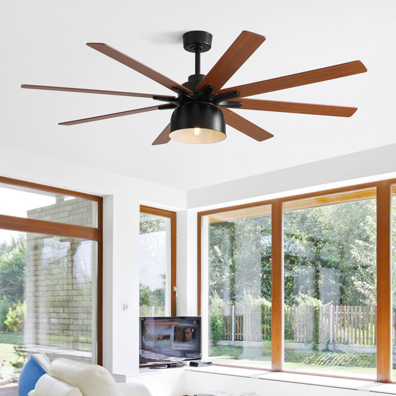Bartling 52"/66" 8-Plywood-Blades Modern Ceiling Fan with Lighting Kit and Smart Remote, 52"