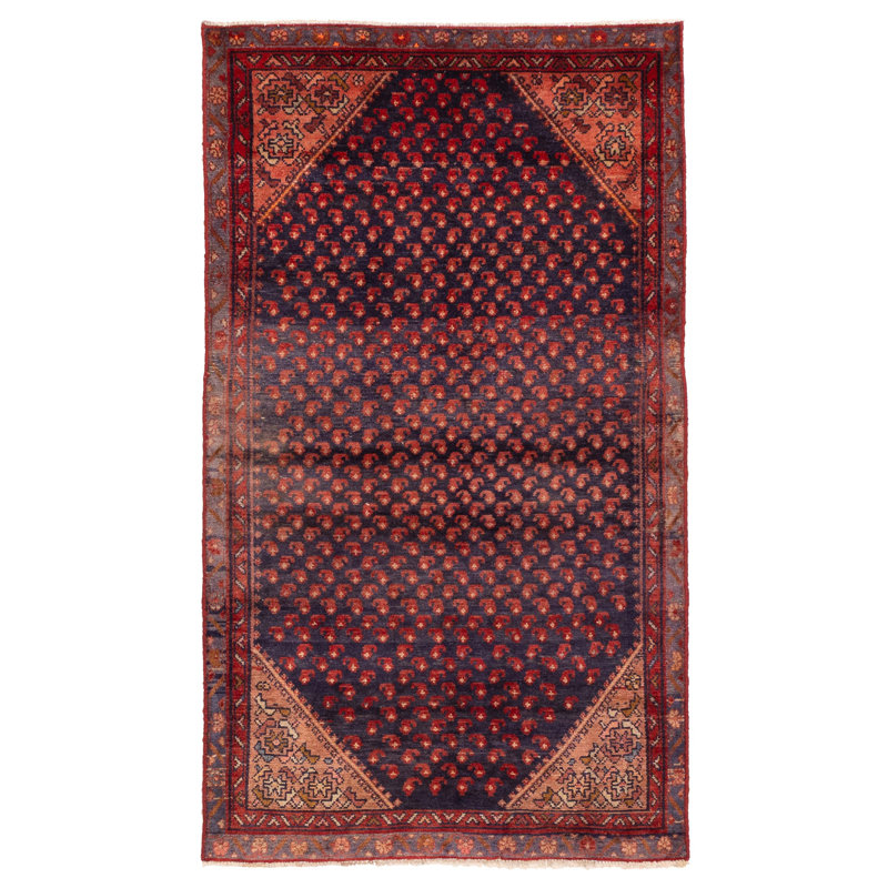 Tapis bleu marine et rouge 3 pi 6 po x 6 pi 1 po Andelz