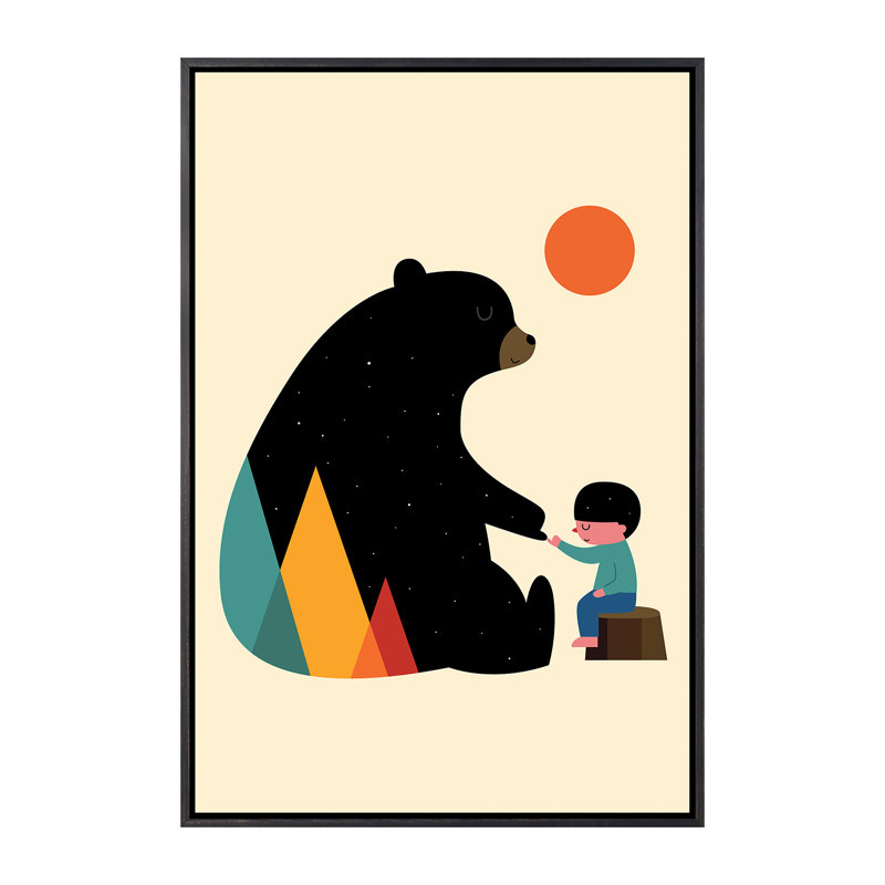 «Promise» par Andy Westface - impression d'art graphique, H 60 po x l 40po x P 1,5 po, Toile avec cadre noir patiné