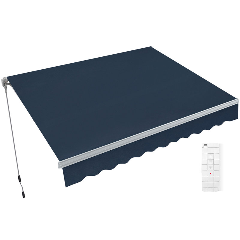 10x8 ft. Powered Retractable Patio Awnings, Outdoor Sunshade Canopy with Remote, Navy