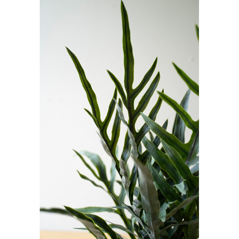  Artificial Fern in Black Pot for Home Decor – Faux Potted Green Plant, 27"