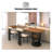 Brown U-Shaped Solid Wood desk-108839981