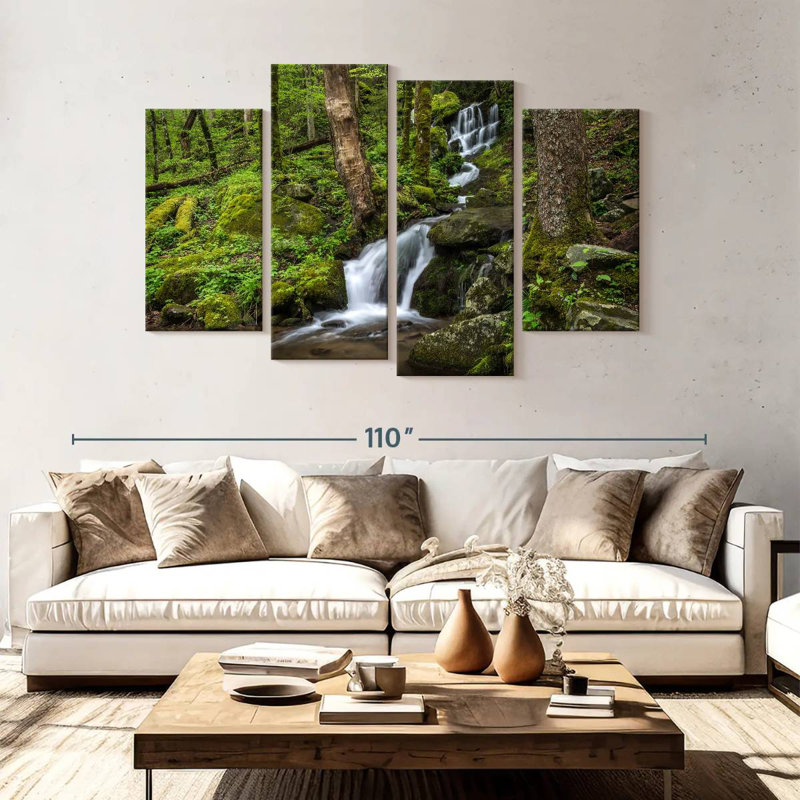 Alvord Smoky Mountain Waterfall, 54" H x 84" W
