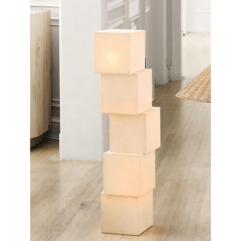 Lampe sur pied en fer forgé et tissu PC Wabi-Sabi