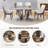 63" Modern Gray Dining Table Set With PU Leather Chairs, U-Shaped MDF Base-116446667-116446669